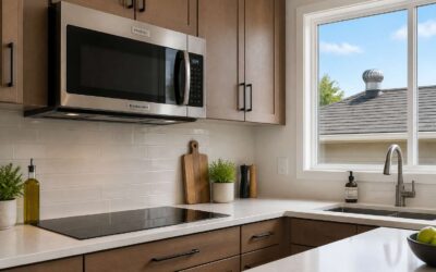 Cook and vent smoke outside with a microwave with roof vent.