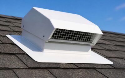 Roof vent with flange ensures leak-proof attic ventilation.